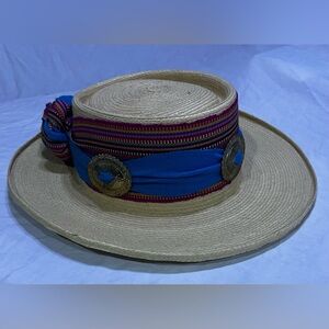 Vintage La Giralda Handcrafted 100% Palm Leaves Hat
Size 55 (made in Guatemala)